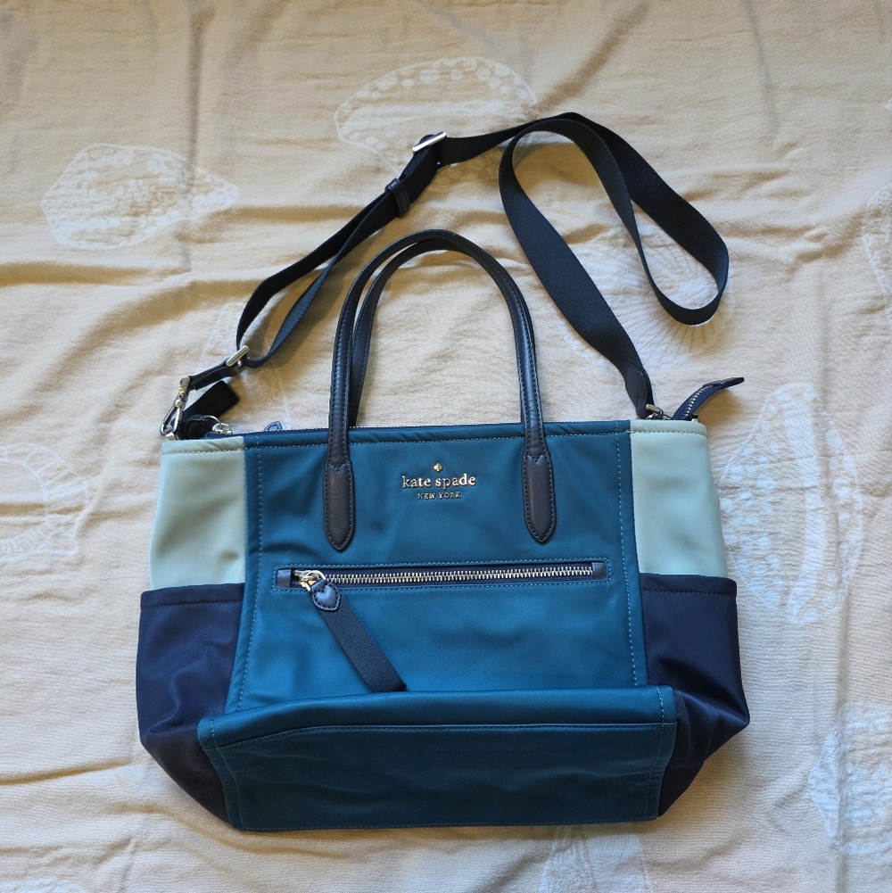 Kate Spade Teal Blue Colorblock Chelsea Medium Satchel